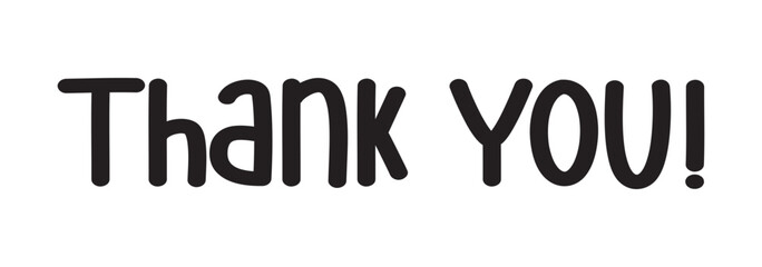 THANK YOU! black vector calligraphy banner