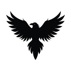 Eagle with wings vector art.