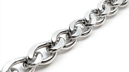 Obraz premium Silver chain on a white background, isolated.