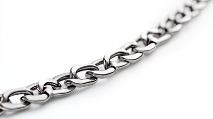 Obraz premium Silver chain on a white background, isolated.