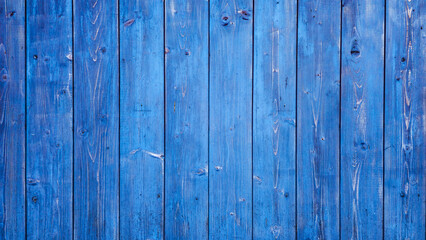 Obraz premium Background of aged blue wooden planks with wood texture.