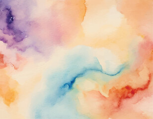 Fototapeta premium Watercolour hand painting colourful abstract background with paper texture