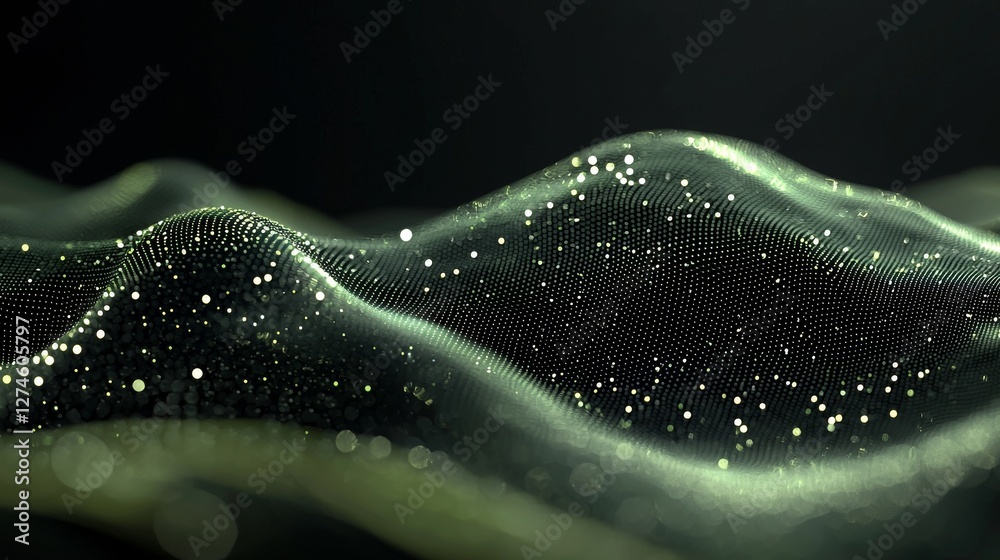 Poster futuristic hud ui simulates 4k data transfer with green ai analytics platform technology in the back