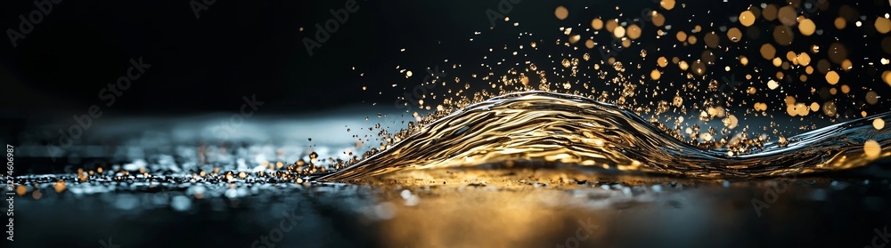 Poster a soft and serene flow of particles, accompanied by elegant waves of vibrant dust and enchanting rip