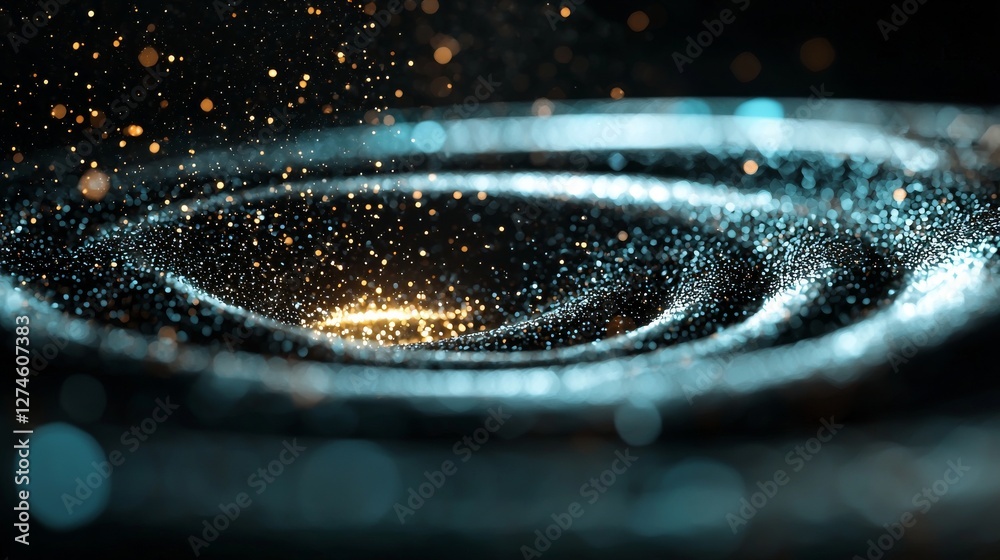 Poster concept of future technology for business solutions represented by an abstract background with a cir