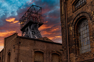 Dramatic sunset over the mine