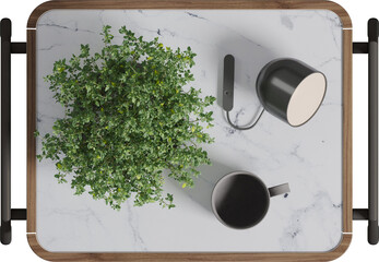 Top view of marble bedside table