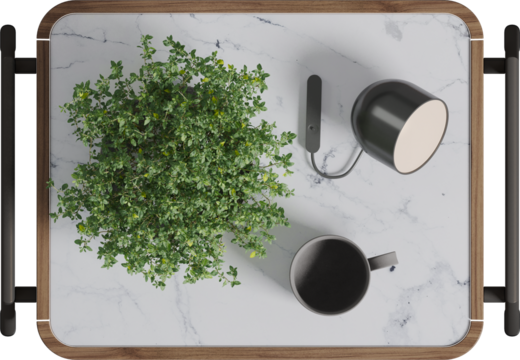 Top view of marble bedside table