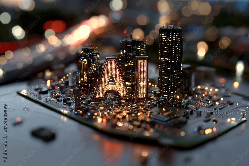 Poster the concept of machine learning and technology is represented by a 3d rendering of a creative square