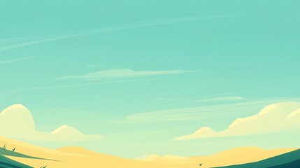 Fototapeta premium Serene Landscape Featuring Pastel Sky and Rolling Hills