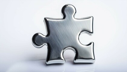 Obraz premium silver puzzle piece on white