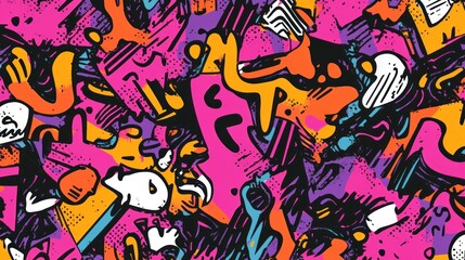 Vibrant Abstract Graffiti Art: A Colorful Explosion of Style and Energy