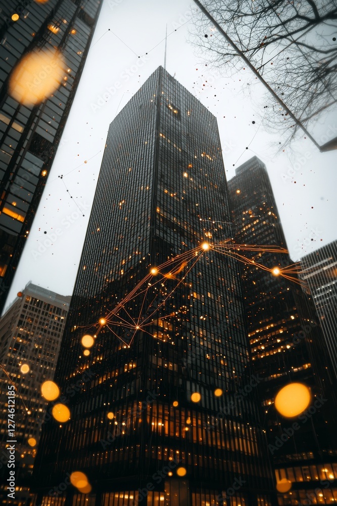 Aufkleber the idea of a smart city revolves around the implementation of a digital iot network, incorporating 