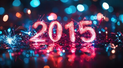 Fireworks for New Year "2015" celebration.