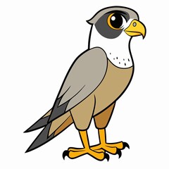 Fototapeta premium Falcon icon standing proudly against a white background