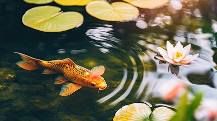 a fish in the Elegant Pond Landscaping Designs 