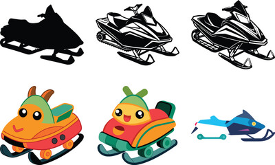 snowmobile vector illustration with white background 