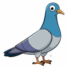 Obraz premium Pigeon cartoon standing on a plain background