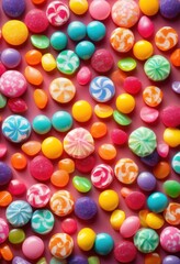 Fototapeta premium vibrant candies playfully arranged soft fabric background showcased colorful array, rainbow, lgbtq, lgbt, pride, love, equality, artisan, assorted, sweets