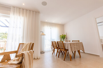 an image a dining room area with speakers in the ceiling in mediterranean apart 