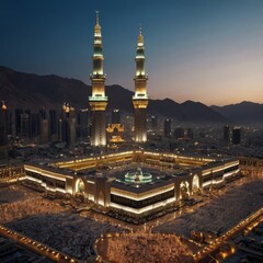 Beautiful kaaba hajj pilgrimage in mecca umra eid al adha ai generated