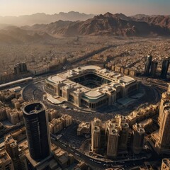 Beautiful kaaba hajj pilgrimage in mecca umra eid al adha ai generated