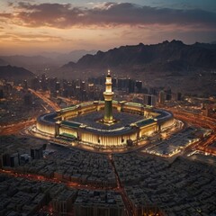 Beautiful kaaba hajj pilgrimage in mecca umra eid al adha ai generated