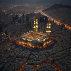 Beautiful kaaba hajj pilgrimage in mecca umra eid al adha ai generated