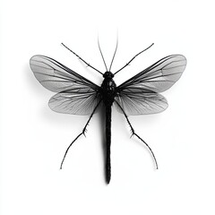 Dark-winged fungus gnat. on isolated white background. macro