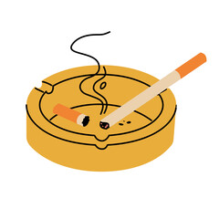 Ashtray with smoked cigarettes.