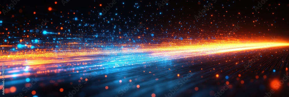 Poster Dynamic background with blurred lines symbolizing data movement and digital interaction