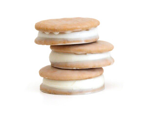 Vanilla cake isolated on white background