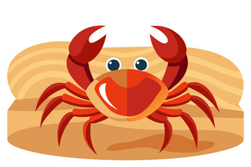 Fototapeta premium Vector Art of a Crab with Large Claws on a Seabed