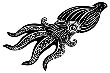 Fototapeta premium Cuttlefish with Stunning Body Patterns: Detailed Marine Life Design