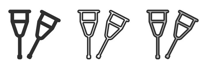 crutches icon, isolated on transparent
