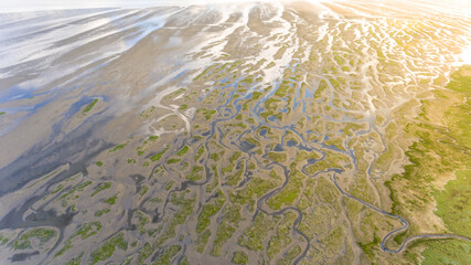 Blick auf Watt im Wattenmeer Nordsee K&uuml;ste Spiekeroog