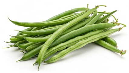 Fototapeta premium Green Beans on White Background