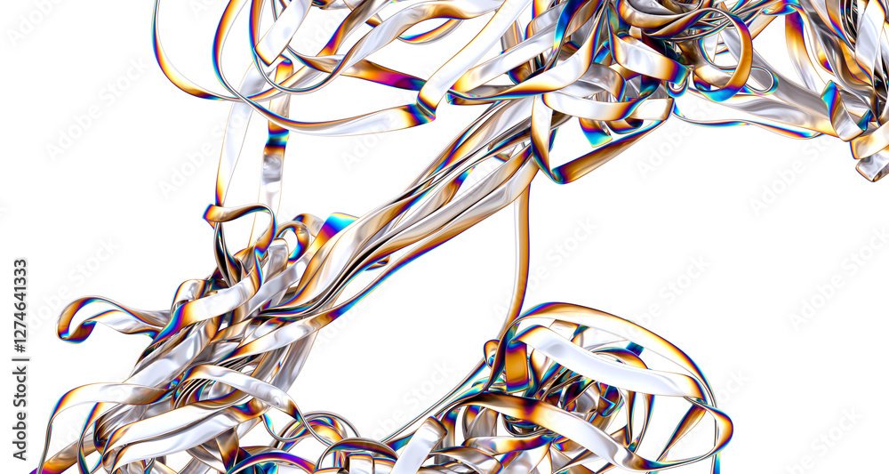 Poster chromatic dreamscape: immerse yourself in a 3d mosaic of colors