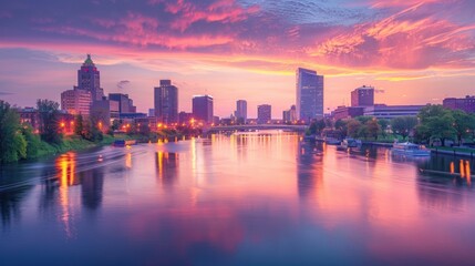 Obraz premium A cityscape with a focus on sustainability, and eco-friendly designs