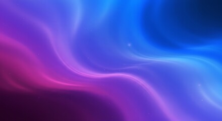 Obraz premium Ethereal abstract background with flowing purple and blue gradients. Digital art design for modern tech, space themes, or creative projects. Smooth wave-like patterns.
