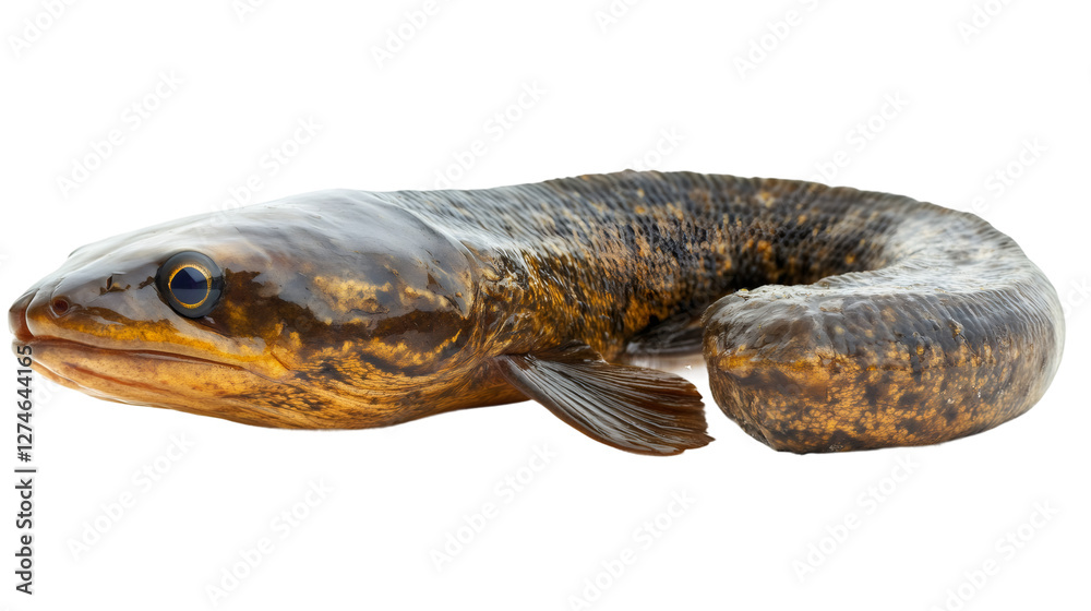 Poster Studio shot of a fish isolated on transparent background, showcasing its unique patterns and textures