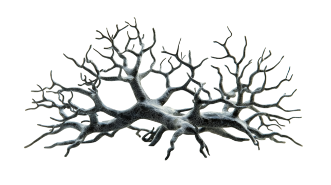 Snowy tree branches casting shadows, barren limbs frosted with white crystalline snow against translucent backdrop