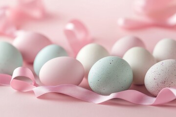Brightly colored pastel eggs for Easter celebration.