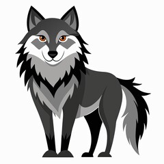 Obraz premium Wolf icon standing confidently against a white background