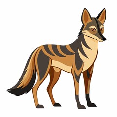 Jackal standing confidently against a plain background