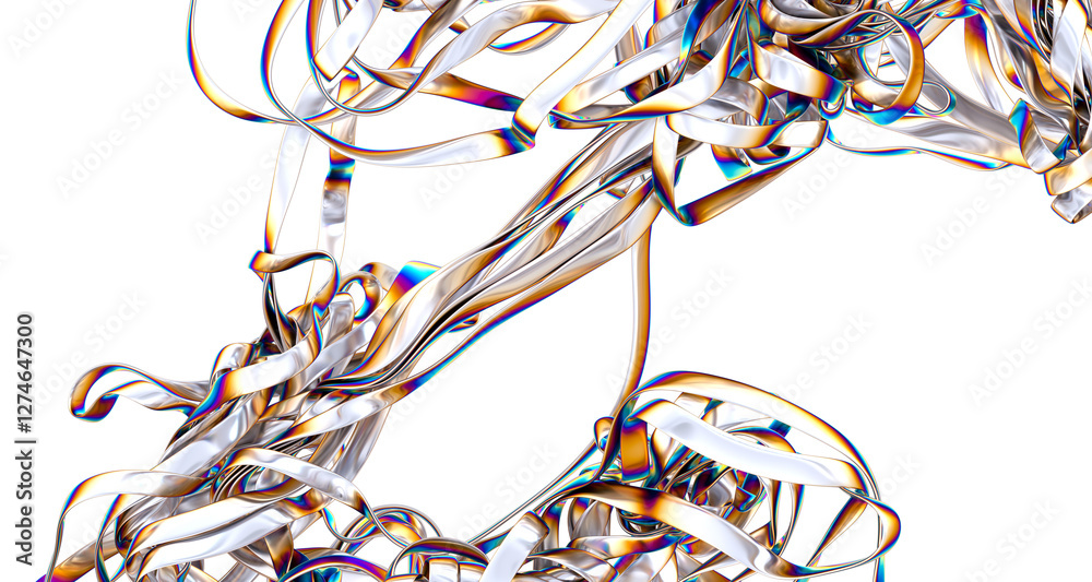 Poster chromatic dreamscape: immerse yourself in a 3d mosaic of colors