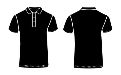 Naklejka premium T-shirt , polo, t-shirt, outline, vector illustration, template. Back and front of t-shirt. 