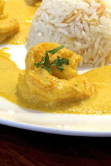 prawns for Newburg on plate