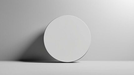 A blank white  plate, isolated on a gray  background, appears clean, minimal, smooth, and ready for serving.