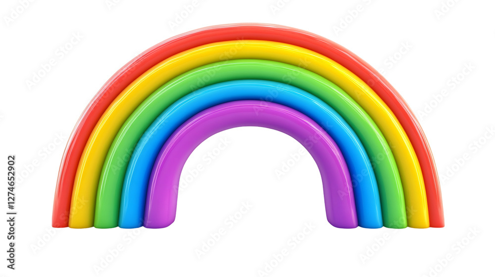 Leinwandbilder vibrant 3d rainbow arching over a transparent background, perfect for adding a touch of color and jo